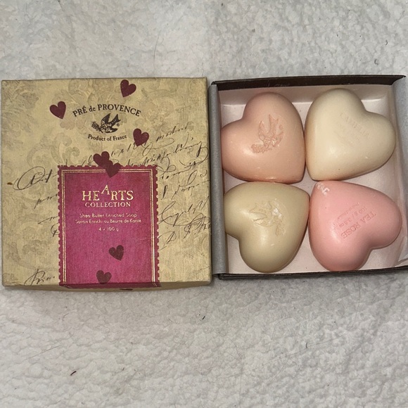 Pre De Provence Heart-Shaped Soap Set Tea Rose - Picture 1 of 16